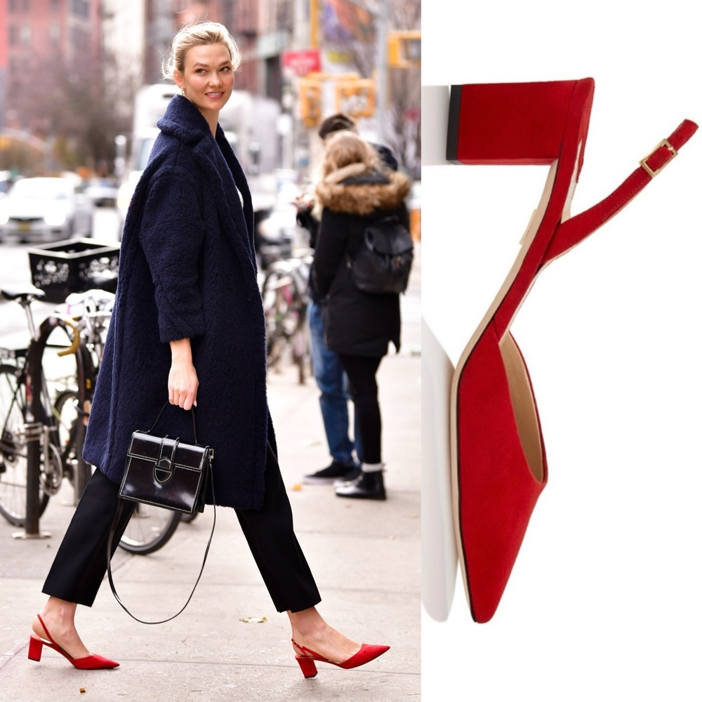 Tamara Mellon Liaison 55 Slingback Pumps Red Suede Shoes 42 12